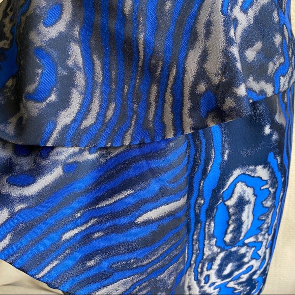 Bebe S Swirl Print Strapless Mini Dress Blue Black - Picture 3 of 8